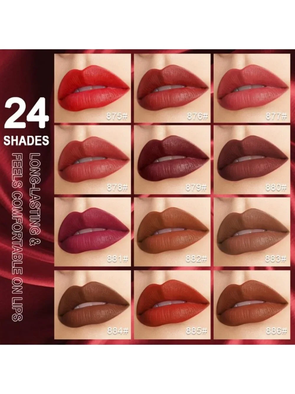 Women's 894# Brick Red Long Lasting Waterproof Velvet Matte Stick Lipstick